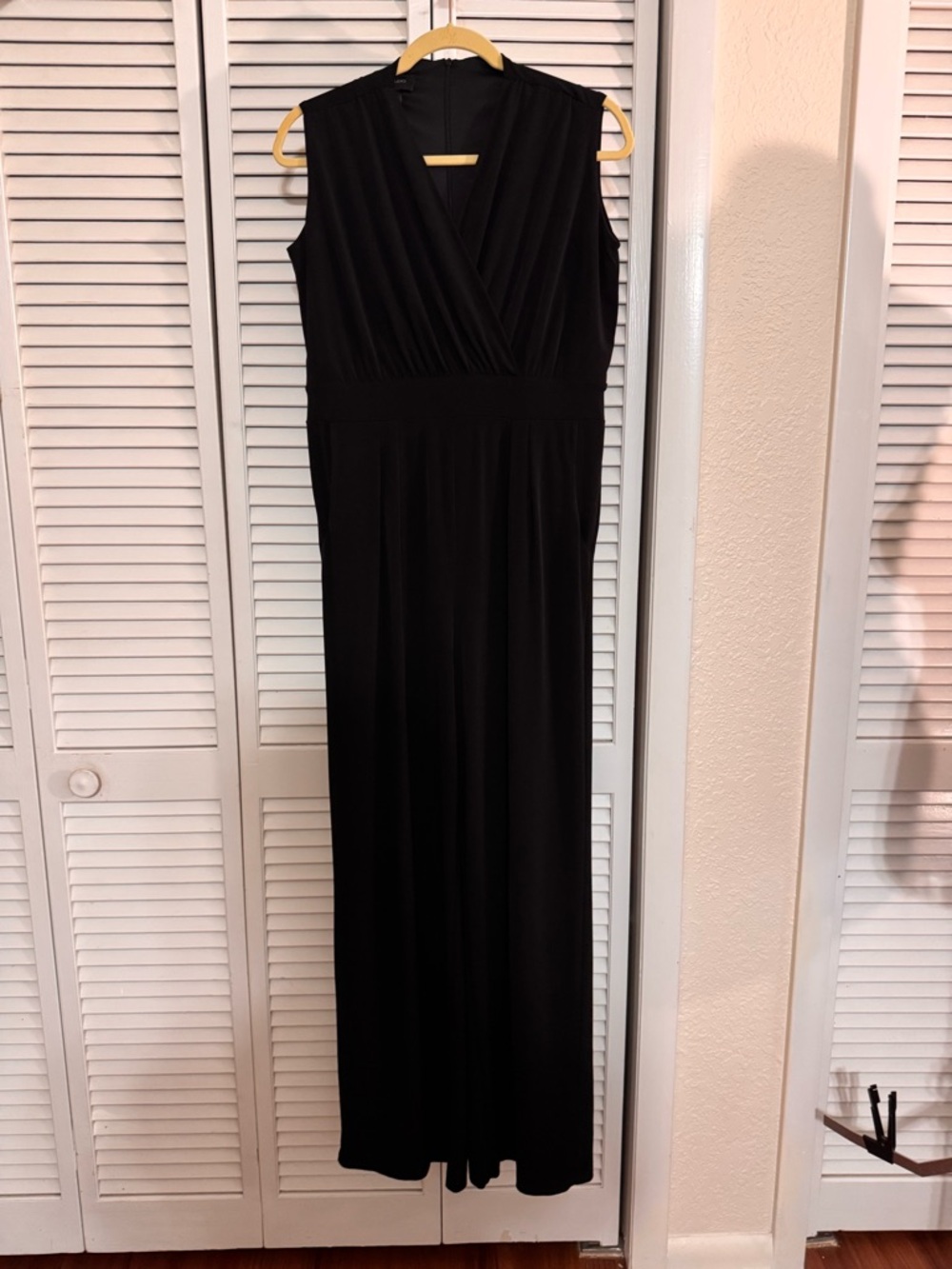 AB Studio Black Sleeveless Surplice Maxi Dress